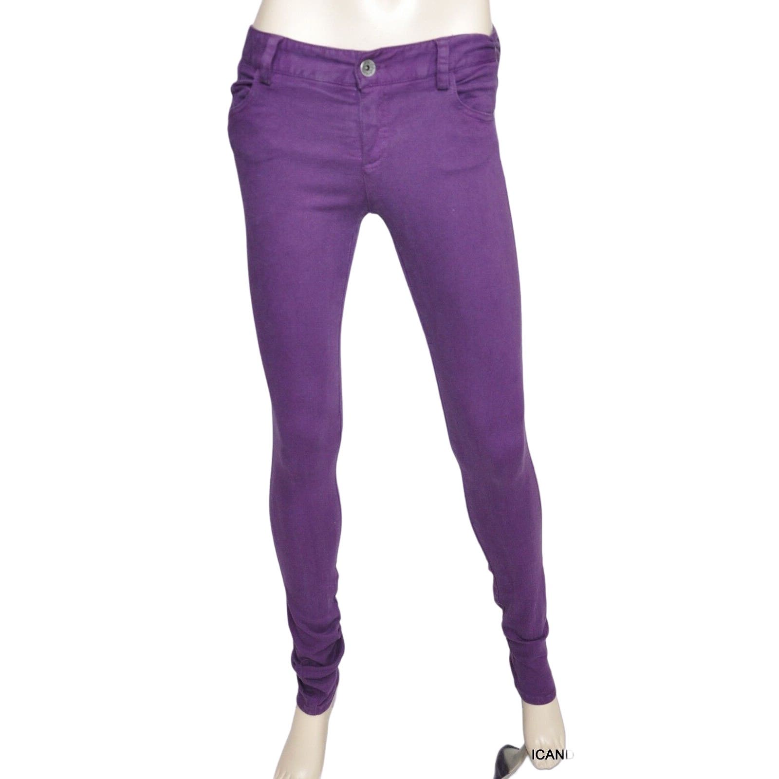 Alice + Olivia Skinny Leg Slim Fit Jeans Pants Trousers Purple 4 Nwt $187